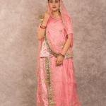 Gajri Pink Dabka Zardozi Work Poshak | Candlenight Pink Bamber Satin | Jaipurio Designer Collection